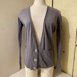 O'Neill Sweater Womens Medium Button Front Cardigan Long Sleeve Knit Casual Grey